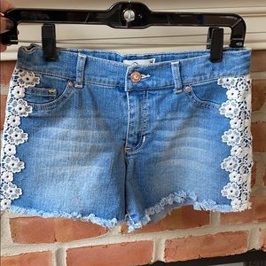 BNWOT Jordache Jean Shorts with Lace Like Accent